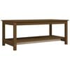 vidaXL Кафе маса, меденокафява, 110x55x45 см, борово дърво масив