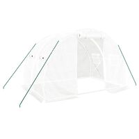 vidaXL Оранжерия със стоманена рамка бяла 6 м² 3x2x2 м