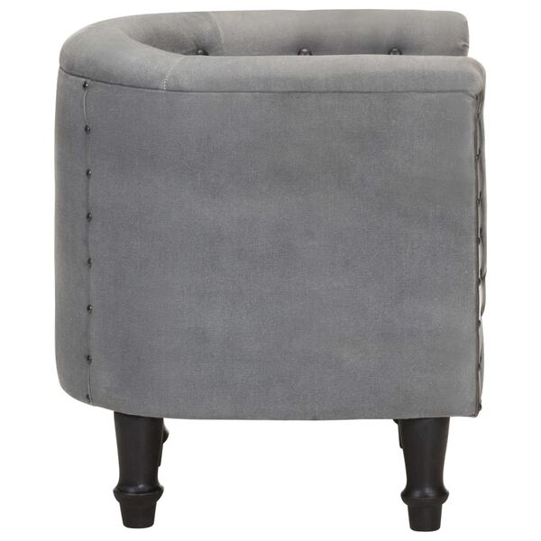 vidaXL Фотьойл, черен, естествена кожа и мангово дърво масив