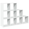 vidaXL Разделител за стая / библиотека, бял, 3 нива, 137,5x29x103,5 см