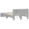 vidaXL Рамка за легло с табла, бетонно сива, 135x190 см