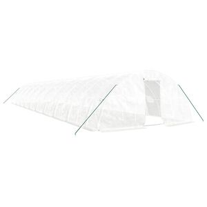 vidaXL Оранжерия със стоманена рамка бяла 100 м&sup2; 20x5x2,3 м