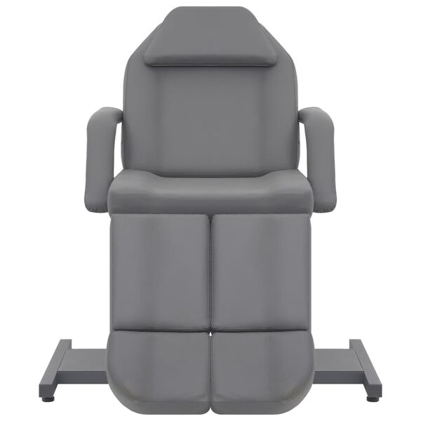 vidaXL Козметичен стол, изкуствена кожа, сив, 180x62x78 см