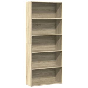 vidaXL Библиотека, дъб сонома, 80x30x189 см, инженерно дърво