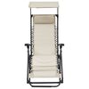 vidaXL Сгъваем стол-шезлонг, textilene, кремав