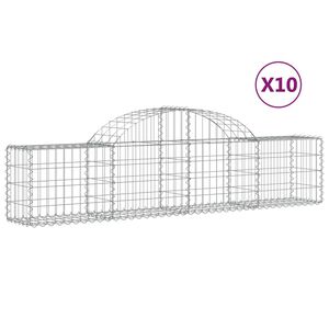 vidaXL Габионни кошници арка 10 бр 200x30x40/60 см поцинковано желязо