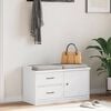 vidaXLL Пейка за антре SANDNES Бяла 87x40x50 cm Масивна дървесина Бор