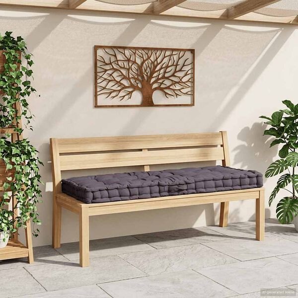 vidaXL Палетна възглавница за под, памук, 120x80x10 см, антрацит