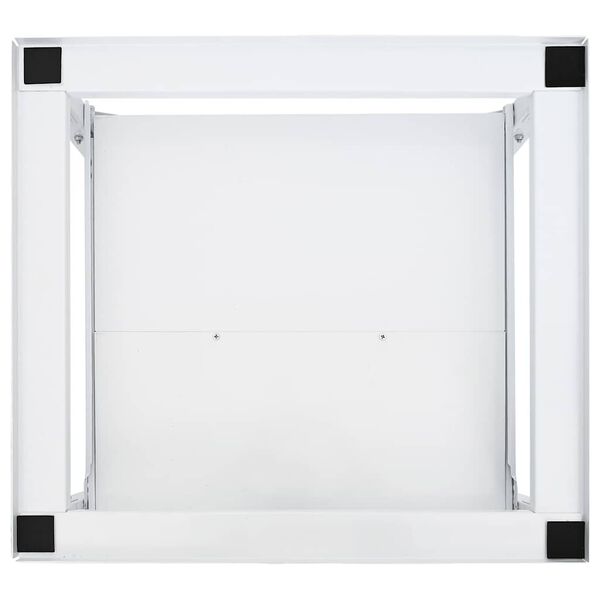 vidaXL Поставка за пералня с издърпващ се рафт, бяла