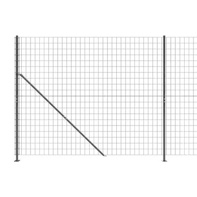 vidaXL Плетена оградна мрежа с фланец, антрацит, 1,4x25 м