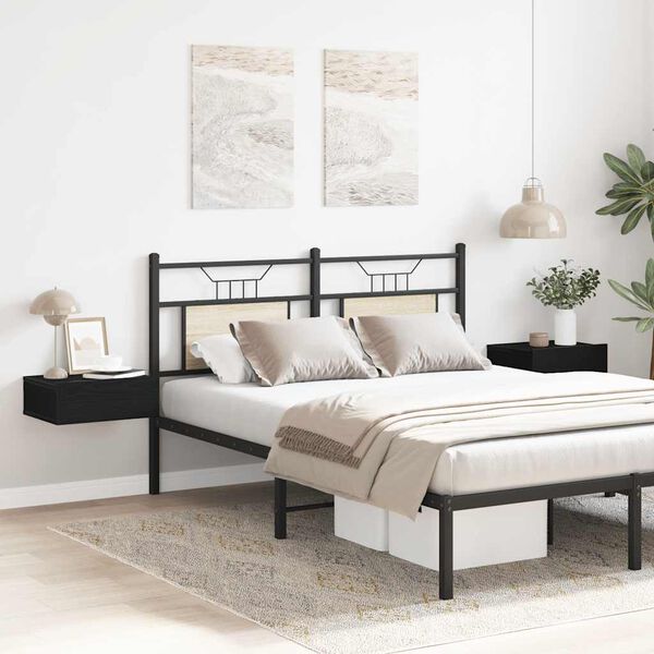 vidaXL Нощни шкафчета с 2 места, черен дъб, 40x32x15 см, инженерно дърво