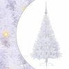 vidaXL С изкуствено коледно дърво с поставка Бяло 120 cm PVC и стомана