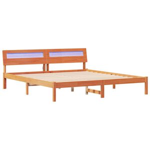 vidaXL Рамка за легло с таблото Кафяво с восъчно покритие 180 x 200 cm