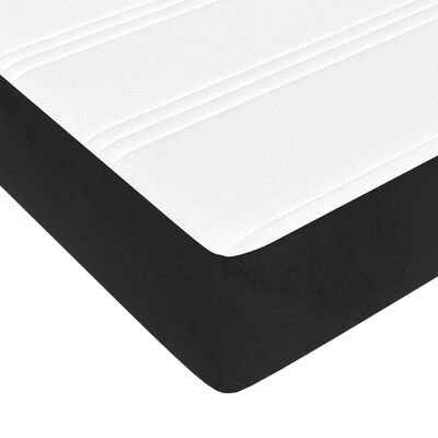 vidaXL Боксспринг легло с матрак, черно, 120x200 см, кадифе