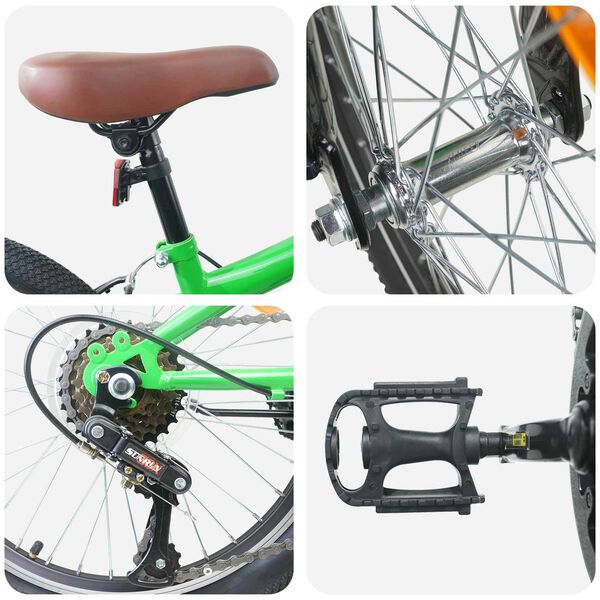 vidaXL Kids Mountain Bike 20 инча 6-Speed за 5-8 години Зелен