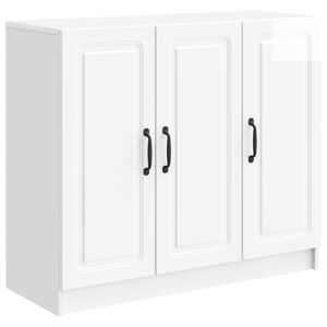 vidaXL Служебен шкаф Бял гланц 89 x 34,5 x 77 см Инженерна дървесина