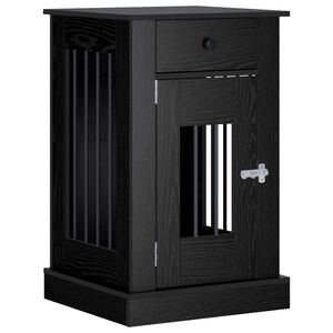 vidaXL Мебели за кучешка клетка Черен дъб 50 x 47,5 x 80 см