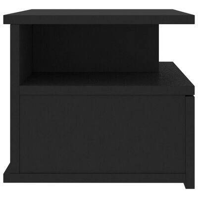vidaXL Нощно шкафче за стена, черно, 40x31x27 см, ПДЧ