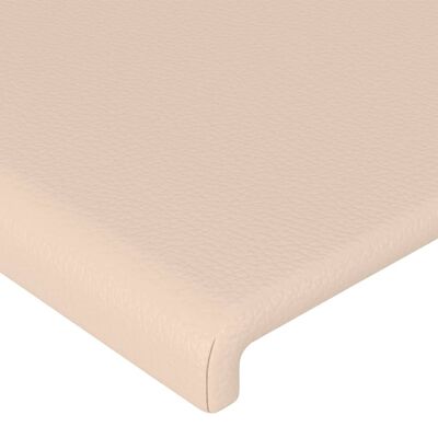 vidaXL Горна табла за легло, капучино,183x16x78/88 см, изкуствена кожа