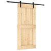 vidaXL Преплъзваща се врата Естествено и черно 95 x 210 cm