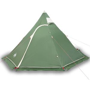 vidaXL Къмпинг палатка типи, 5-местна, зелена, водоустойчива