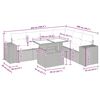 vidaXL Градински диван с възглавници, 7 части, бежов полиратан