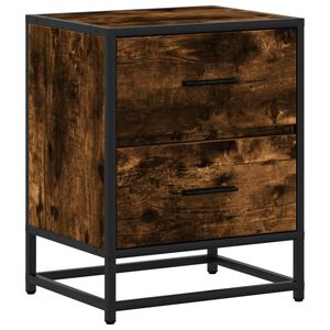 vidaXL Нощно шкафче, опушен дъб, 40x31x50 см, инженерно дърво