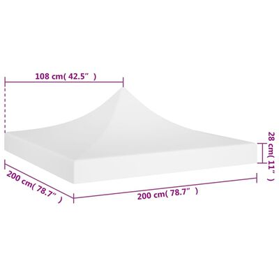 vidaXL Покривало за парти шатра, 2x2 м, бяло, 270 г/м²