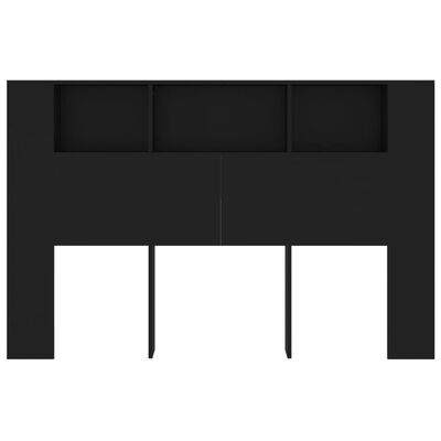 vidaXL Табла за легло тип шкаф, черна, 160x18,5x104,5 см