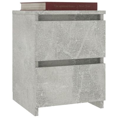 vidaXL Нощно шкафче, бетонно сиво, 30x30x40 см, ПДЧ
