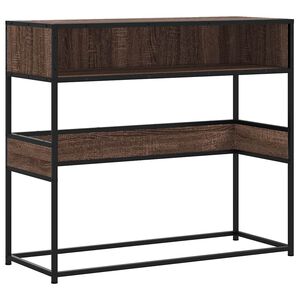 vidaXL Конзолна маса, кафяв дъб, 90x35x80 см, инженерно дърво