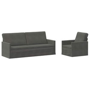 vidaXL Комплект дивани 2 pcs Тъмносиво Кордюрова тъкан