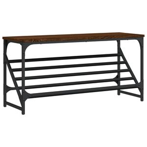 vidaXL Етажерка за обувки, кафяво дъб, 90x30x45 см, инженерно дърво