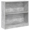 vidaXL Етажерка за книги, бетонно сива, 80x24x75 см, инженерно дърво