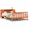 vidaXL Легло с етажерка за книги, без матрак, 150x200 см, дърво масив