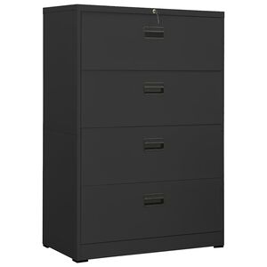 vidaXL Шкаф за папки, антрацит, 90x46x134 cм, стомана