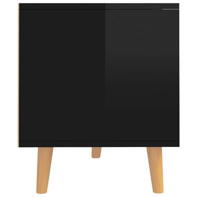vidaXL ТВ шкаф, черен гланц, 90x40x48,5 см, инженерно дърво