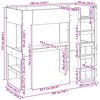 vidaXL Рамка за двуетажно легло с бюро Старо дърво 90 x 190 cm