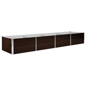 vidaXL Градинска висока леха кафява 320x80x45 см поцинкована стомана