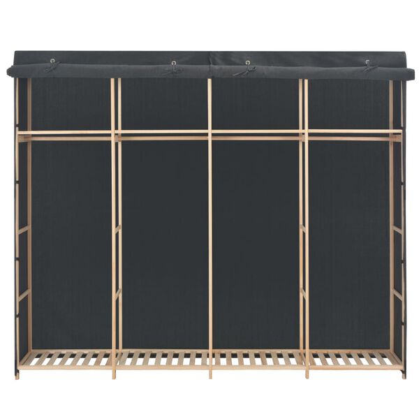 vidaXL Гардероб, сив, 200x40x170 см, текстил