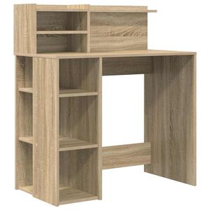 vidaXL Бюро Сонома дъб Инженерна дървесина 90 x 48 x 101,5 см