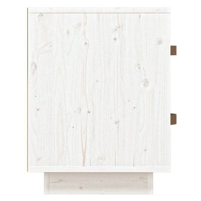 vidaXL Нощни шкафчета, 2 бр, бяла, 40x34x45 см, борово дърво масив