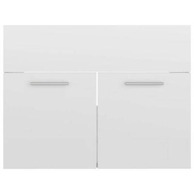vidaXL Долен шкаф за мивка, бял гланц, 60x38,5x46 см, ПДЧ