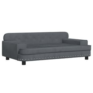 vidaXL Кучешко легло тъмносиво 90x53x30 см кадифе