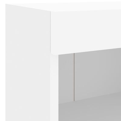 vidaXL ТВ стенни шкафове, 4 части, с LED светлини, бели