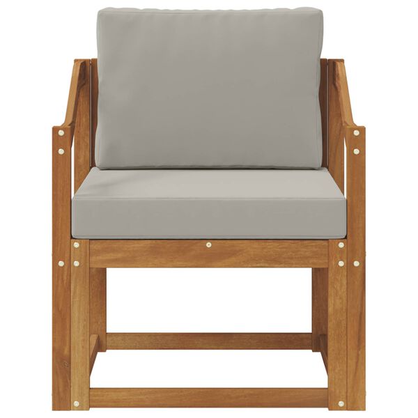 vidaXL Външен диван Солидно акациево дърво и полиестер