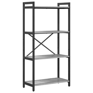 vidaXL Рафт за книги 60 x 30 x 120 см Инженерна дървесина Сив сонома