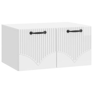 vidaXL Стенно монтиран ТВ шкаф Бял гланц 59,5 x 41 x 30 см