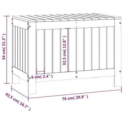 vidaXL Градинска кутия за съхранение, бяла, 76x42,5x54 см, бор масив