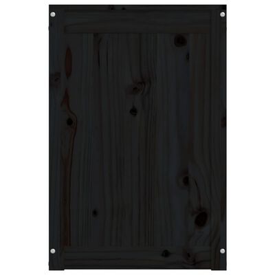 vidaXL Кутия за пране, черна, 44x44x66 см, борово дърво масив